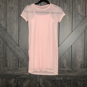 Full Tilt Pink 2pc Mesh Dress - Size Medium  EUC
